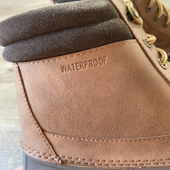 New Sperry Brewster Dark Tan Brown Waterproof Duck Boots STS14140 Size 10.5 - Picture 5 of 12